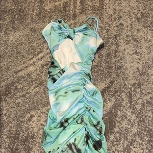 Tigermist Stylish Tie-Dye Ruched Dress